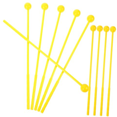 Vaguelly Mazos de Percusión para Niños, 10 Unidades Amarillas, Baquetas para Marimba y Otros Instrumentos, Accesorios Educativos Portátiles y Fáciles de Usar
