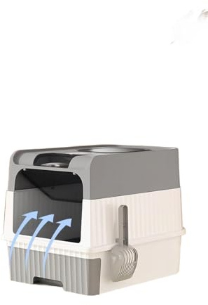 XBIM Lettiera per Gatti con Sistema UV, 49 x 35 x 37 cm, Doppio Ingresso, Design Chiuso con Cassetto Estraibile