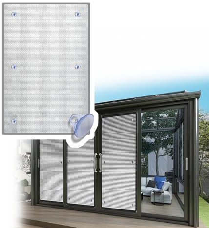 AJTXCSFOQL Rückstandslose Sonnenschutz Folie Alufolie für Dachfenster, Wärmeisolierung Reflektierende Fensterfolie Mit Saugnapf, Sichtschutzfolie Fenster Innen(45cm x 110cm)