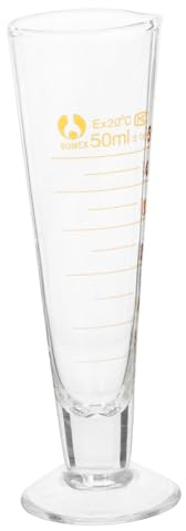 COLLBATH Vaso Medidor para Mediciones Precisas de Vidrio de 50 Ml Base Redonda y Líneas de Graduación Moldeadas en Laboratorio y Cocina