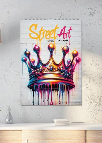 Street Art Calendario 2026, formato A3, rilegatura a spirale, a colori.