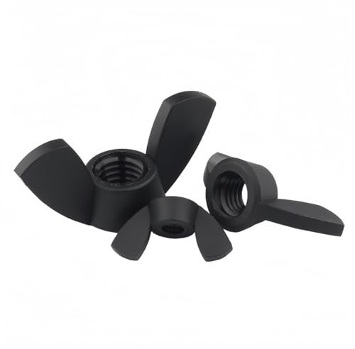 Rummyluck M8 Écrou Papillon Écrous à Oreilles Noir Nylon pour Vis Boulons (10 pcs)