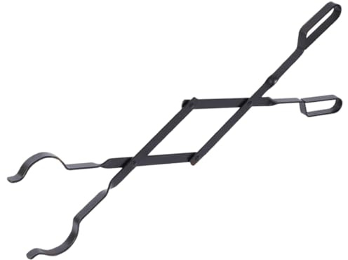 WEKADRIN Pinza per Legna da Ardere Pieghevole in Metallo Resistente Utensile per Caminetto Interno ed Esterno Attrezzo Portatile per Afferrare Ceppi in Casa Barbecue e Campeggio