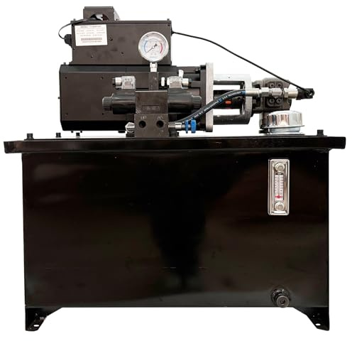 INTSUPERMAI Electric Hydraulic Servo Motor Model Hydraulic Station - 3000W Variable Displacement Piston Pump for Construction Machinery Double Valves 84QT(80L) Tank Capacity 220V Three-Phase