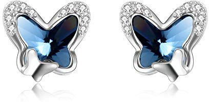 Sterling Silver Butterfly Stud Earrings, Butterfly Jewellery Birthday Gifts for Women Girls Her Daughter