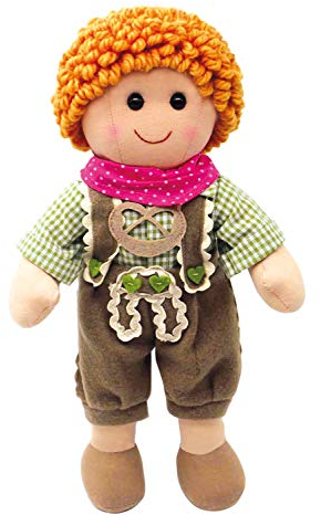 Heless 64 - Stoff-Puppe Junge Seppl mit feschem Trachten Outfit, ca. 32 cm große Weich-Puppe zum Kuscheln, Spielen und Liebhaben