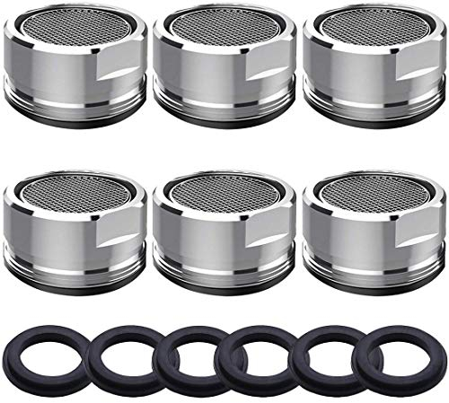 Wasserhahn Filter,BETOY 6 Stück Strahlregler Messing Strahlregler 360-Grad-Drehbarer Schwenkkopf,Wassersparender Siebstrahlregler, Geeignet für Küche/Bad,Belüfteter Brausestrahl,24mm Außengewinde