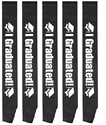 Pssopp 5er Pack Graduation Schärpe Graduation Stola Gratulation Schärpe Foto Requisite mit Brief Andenken Zubehör(schwarz)