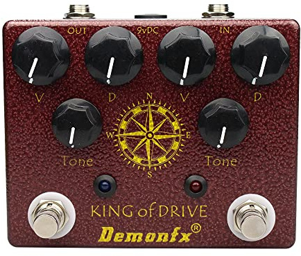 DemonFX KING OF DRIVE - Pedal de guitarra combinado OD/distorsión