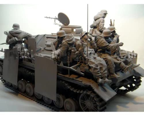 【1/16】 Resin Figur Modell Bausatz, WWII Deutscher Soldat Resin Modell Bausatz Büste (6 Männer, kein Panzer) (unmontiert und unbemalt) //TX5o-5