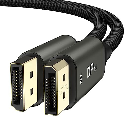 Ablink Displayport Kabel 3M DP1.4 8K@60Hz 4K@60Hz/ 144Hz/120Hz 2K@165Hz/240Hz 32.4 Gbit/S Hdr10, Kompatibel Mit Gaming Laptops, Tvs, Und Pcs Für Gaming Video Geräte