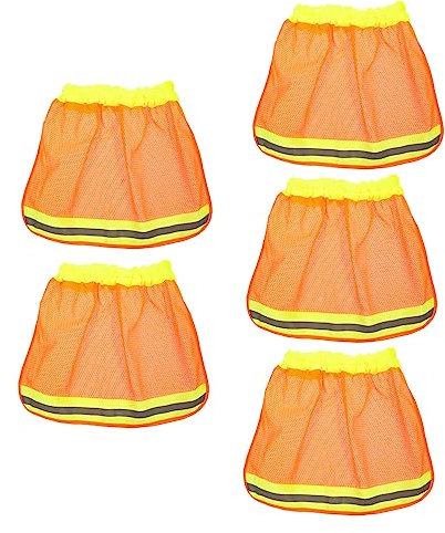 Mikikit 5st Schutzhelm Sonnenblende Hart Bauhelmhals Sonnenhut Für Den BAU Reflektierender Strapazierfähiger Helmüberzug PFG Hut Deckel Gittergewebe Geflecht Aus Chemiefaser