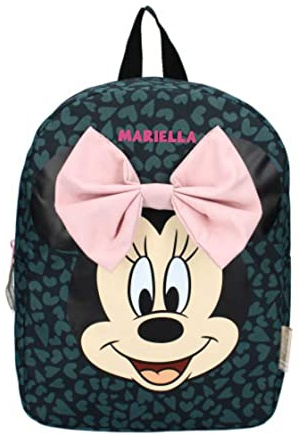 Personalisierter Kindergarten-Rucksack Disney Minnie Mouse mit Name Mädchen | Kleiner Rucksack Kinder Freizeitrucksack mit großer Schleife und Punkten