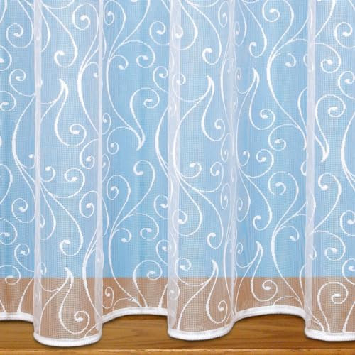 John Aird - Scroll Design Net Curtain - Select Your Size (1 Metre Width, Drop: 36 (91cm))