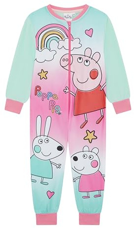 Peppa Pig, Girls Onesie, Sleepsuit, All in One Pyjamas, Blue, Age 12 Months - 8 Years