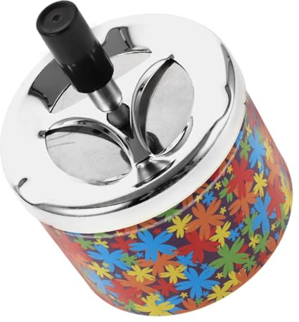 NIYANGLE Rotating Ashtray Stainless Steel Desktop Ashtray Automatic Extinguishing Home Decor