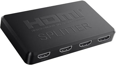 NEWCARE HDMI Splitter 1 in 4 Out, 4K Hdmi Splitter 1 in 4 Out Gleichzeitig, hdmi Verteiler 1 in 4 Out, HDMI Switch 1 in 4 Full HD HDTV Blu-Ray DVD, Fire Stick