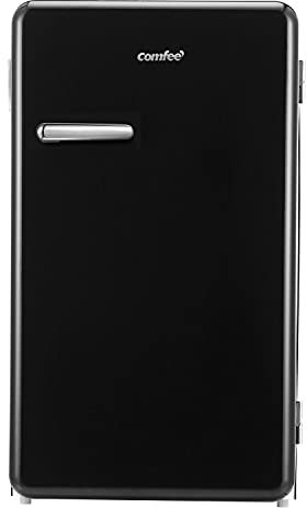 COMFEE' RCD93BL2UKRT(E) Frigorífico debajo del mostrador, nevera independiente retro de 93 L con caja de enfriador, termostatos ajustables, luz LED, negro
