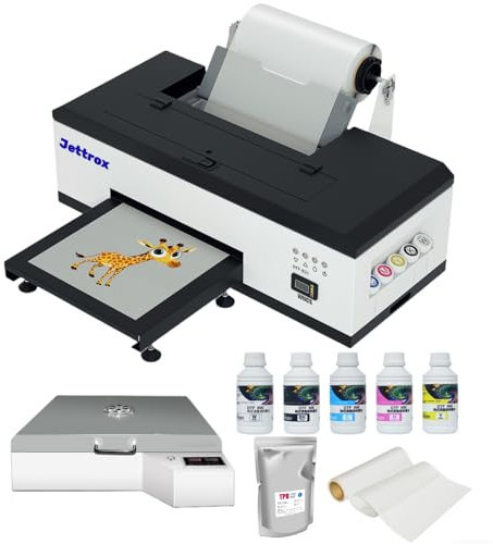 JETTROX A3 L1800 DTF Printer Transfer Printing Machine with Automatic White Ink Agitation and Timed Circulation for DIY Printing, Direct to Film Printer (L1800+Oven)