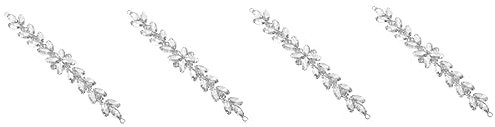 IWOWHERO 4 Stück Blumenkette Aus Strass Hijab-zubehör Perlen-strass-applikation Dekorativ Hochzeitsdekoration Brautschärpe Hotfix-strasssteine Kleidungsstück Applikation Braut Hut Weiß Glas