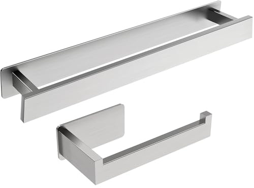 AIKER Toalleros De Baño Sin Taladro,Portarrollos Papel Higienico Acero Inoxidable SUS304 Accesorios Baño,Engrosado Y Audaz,No Requiere Perforación Fuerte Adherencia Impermeable Y A Prueba De Óxido