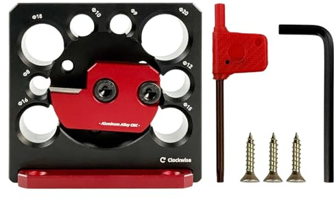 Verstellbarer Dübelmacher, 8 Löcher 8–20 mm Dübelmacher aus Aluminium, Dübelmacher-Jig-Set für Weich- und Harthölzer, Hilfswerkzeugadapter für Holzstangen