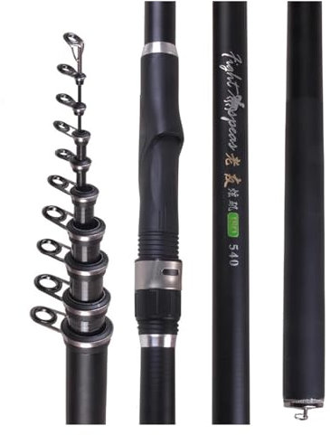 XUCZHAI Angelrute Angelrute Carbon Faser 4,5 m 5,4 m 6,30 m 7,2 m teleskop Karpfen angelrute Rock angelrute Zum Angeln In Salzwasser Und SüßWasser(6.0 m)