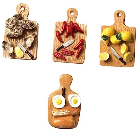 ULTECHNOVO Décoration De Réfrigérateur La Cuisine 4 Pièces Résine Aimants Magnétiques Couleurs Rouge Citron Pain Huître Utilisation Maison Bureau