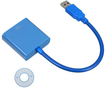 Lurrose Adaptador USB Vga Cable para Monitor Soporta Multi Display y Configuración Extendida Compatible Color