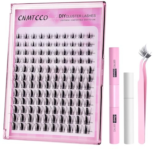 CNMTCCO DIY Faux Cils, 120 Cluster lash Extension Cils, Kit Rehaussement de Cils Personnalisé, Volume Touffes de Cils pour la Maison, Style Manga (8-16 MM Mix)