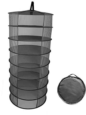 SOLUSTRE 8layer Folding Hanging Drying Net Mesh Shelf Rack for Plant Garden Storage Organizer for Outdoor Shelving and Herb Drying