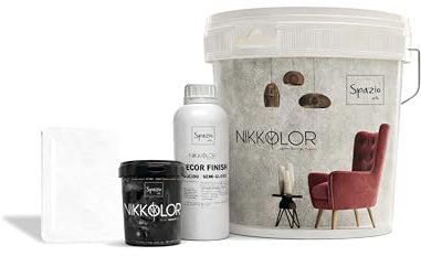 Nikkolor Kit Microcemento 8 m² per Pavimenti e Pareti - Semilucido - Bianco