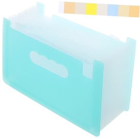 HOMSFOU A5 Dokumentenmappe Praktischer Coupon Halter mit 13 Taschen zur Aufbewahrung von Quittungen Karten Dokumenten und Steuerformularen Transparent Blau mit Weißen Innenseiten