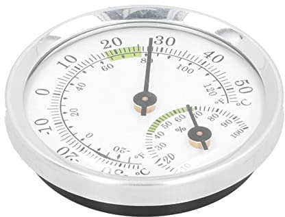 Pssopp Dial Thermometer Hygrometer Mini, Aluminum Alloy, Accurate Readings for Chicken Coops and Greenhouses, Measures -22 to 122 Fahrenheit Temperature and Humidity
