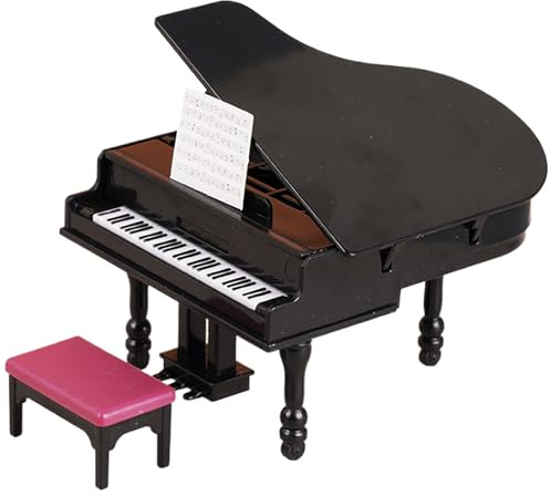 Whyzsjnclg Mini Piano, Meubles de Maison de poupées, Mini Piano réaliste avec Chaise, Jouet en Plastique, Petit pour scène Maison poupée féerique, Minuscule