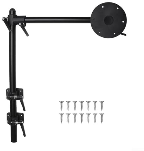 360° RV-Tischbein-Drehhalterung, 52,1 x 61 cm, abnehmbare, verstellbare Aluminiumhalterung für Wohnmobile, Reise, Anhänger, Boot, platzsparende Schwenkarm-Hardware