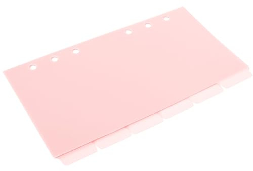 Healeved Separadores de Índice para Carpetas A6 de Plástico Pp, 6 Hojas en Color Rosa Pastel, Divisores Pestañas para Cuadernos y Archivadores, Separadores Estéticos para