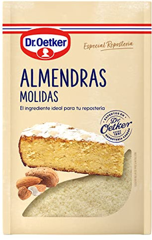 DR. OETKER Almendras Molidas, Almendras Peladas y Molidas, Ingrediente para Todo Tipo de Recetas Dulces y Saladas - Envase, Bolsa Doypack con Zip, 125g