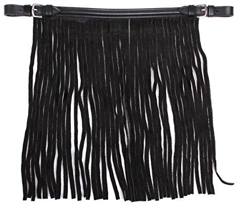 ARBO-INOX Fliegenmaske Fliegenschutz Fliegenfransen Leder QHP schwarz Größe Cob Vollblut