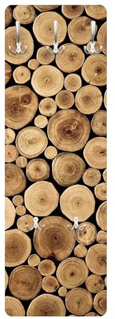 Bilderwelten Garderobe - Holzoptik Garderoben, Größe HxB:105cm x 34cm, Motiv:Homey Firewood