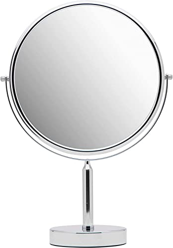 MIRRORVANA® XXLarge 3X Magnifying Makeup Mirror on Stand for Dressing Table, Desk and Bathroom & Bedroom Vanity, Double Sided 3X/1X Magnification, 43cm Tall and 28cm Wide