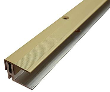 ufitec® TPL Profi MAX Profilsystem für Parkettböden - geeignet für Belagshöhen von 14-21 mm - ALU eloxiert (Abschlußprofil | Länge: 100 cm, Gold Hell)
