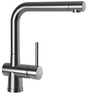 SCHOCK Küchenarmatur LAIOS W Edelstahl – hochdruck Armatur mit Festauslauf, für Vorfenstermontage geeignet