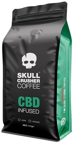 Skull Crusher Infused Ground Coffee 500g | Warning: World's Strongest Coffee | Rainforest Alliance Certified High Caffeine Ground