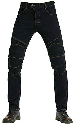 GUOCU Herren Motorradhose Motorrad Jeans Motocross Schutzhose mit 4 Abnehmbaren Schutzauskleidung,Outdoor Denim Cargo Motorrad Hose Motorrad Hose Riding Schutzhose Motorradjeans mit Protektoren D XL