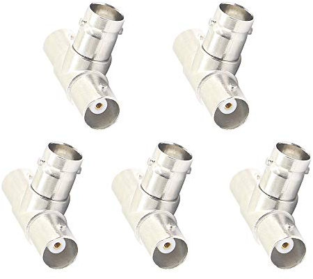 PNGKNYOCN 3-Wege-BNC-Splitter, T-Typ Buchse auf Buchse, Koaxial-Stecker-Splitter für Koaxialkabel, CCTV, Antenne, 5 Stück