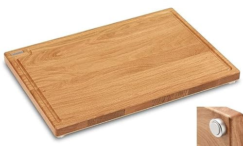 PROFI Schneidebrett Eiche XL S+ – 50x35cm, mit umlaufender Saftrille ✓ Massives Holz ✓ Hochwertig ✓ Messerschonend & Rutschfest | Design Holz-Schneidebrett, Arbeitsbrett für die Küche