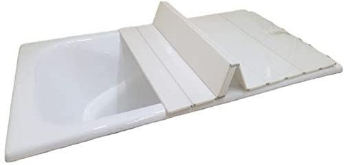 WENNEWU Badewannenabdeckung, wasserdichte PVC Badewannenbretter Faltbare Dämmplatte Badewannen Staubdichtes Brett für Hause, Badezimmer,Weiß,85cmx66cmx0.6cm