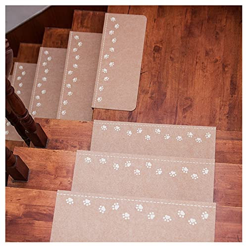rutschfeste Innentreppe Leuchtende Läufer Matten Teppich Holzboden für Innenstufen, waschbarer Treppenteppich, für Kinder, Älteste und Haustiere,B,15PCS