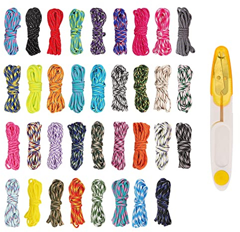 EUBSWA Paracordset Paracord 550, nylonrep 35, multifunktionellt nylonrep för gör-det-själv armband, snoddar, hundkoppel och hundhalsband